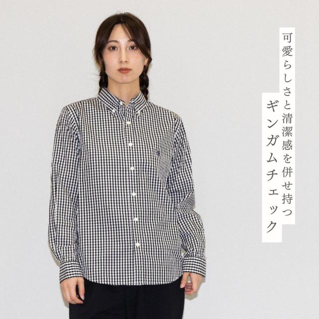 ジムフレックス GYMPHLEX 長袖ボタンダウンシャツ レディース