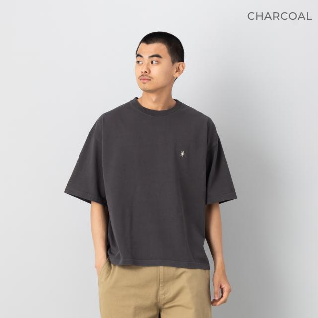 ジムフレックス GYMPHLEX コットンジャージークルーネック半袖Tシャツ メンズ 春 夏 コットン 綿 ボックスシルエット ベルト丈 カジュアル 半袖 シャツ アウトドア ロゴ 刺繍 GY-C0441DDH GY-C0441_3