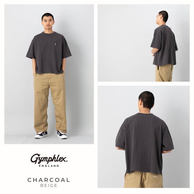 ジムフレックス GYMPHLEX コットンジャージークルーネック半袖Tシャツ メンズ 春 夏 コットン 綿 ボックスシルエット ベルト丈 カジュアル 半袖 シャツ アウトドア ロゴ 刺繍 GY-C0441DDH GY-C0441_5