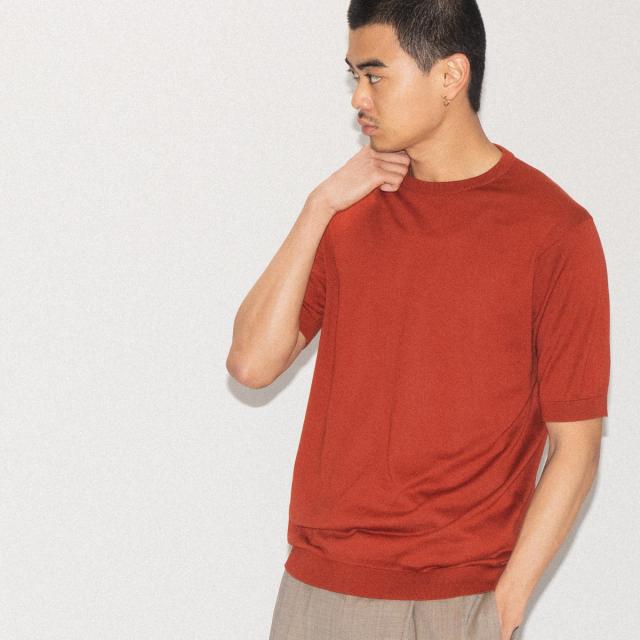 ジョンスメドレー JOHN SMEDLEY 【正規取扱い販売店】KIELL 半袖コットンニットＴシャツ メンズ 30G 30ゲージ シーアイランドコットン 綿 半袖シャツ ハイゲージ 天然素材 高品質 無地 上品 なめらかな肌触り KIELL_16