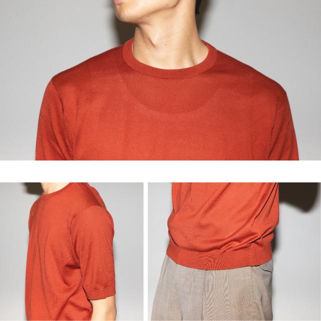 ジョンスメドレー JOHN SMEDLEY 【正規取扱い販売店】KIELL 半袖コットンニットＴシャツ メンズ 30G 30ゲージ シーアイランドコットン 綿 半袖シャツ ハイゲージ 天然素材 高品質 無地 上品 なめらかな肌触り KIELL_17