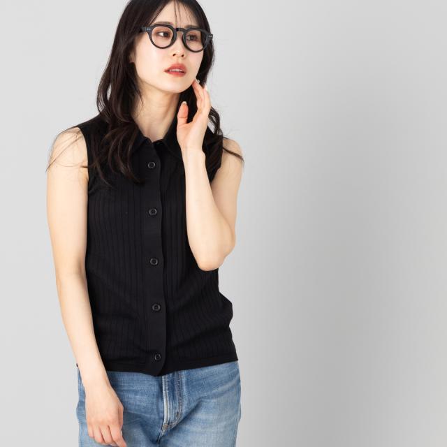 【正規取扱い販売店】ジョンスメドレー JOHN SMEDLEY リブノースリーブ襟付きニットトップス レディース 30G 30ゲージ シーアイランドコットン 綿 カジュアル ワイドリブ 袖なし ボタン きれいめ おしゃれ 天然素材 S4744_14
