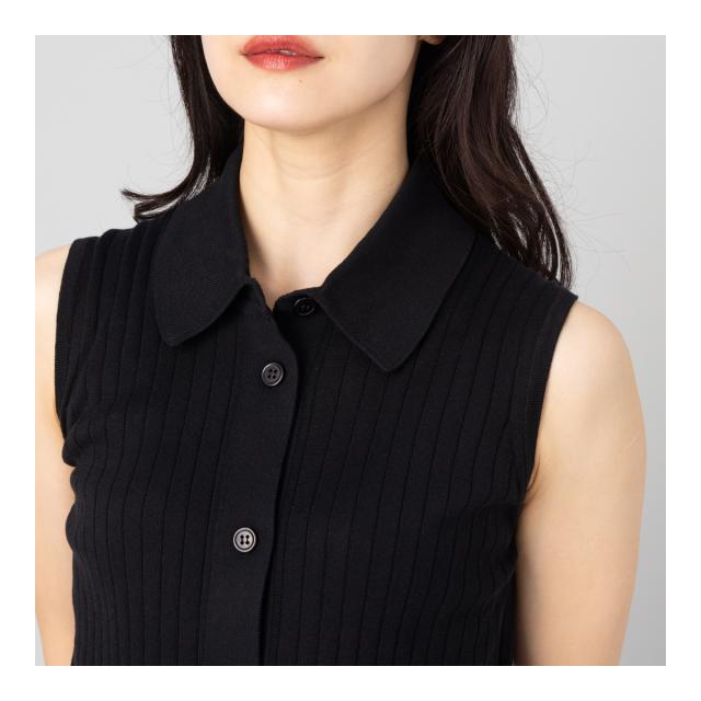 【正規取扱い販売店】ジョンスメドレー JOHN SMEDLEY リブノースリーブ襟付きニットトップス レディース 30G 30ゲージ シーアイランドコットン 綿 カジュアル ワイドリブ 袖なし ボタン きれいめ おしゃれ 天然素材 S4744_15