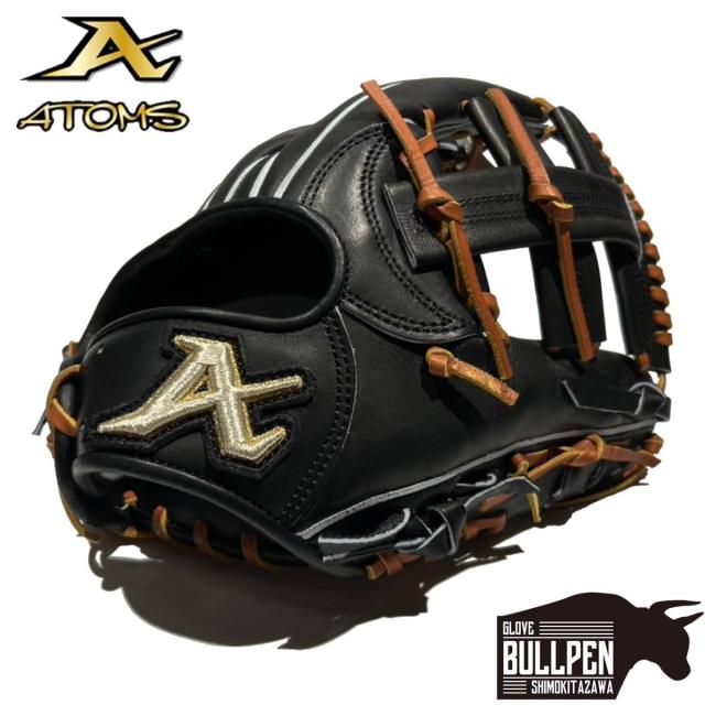 アトムズ ATOMS Global Line 硬式用グラブ 内野手用 一般 29.6cm ブラック グローバルライン 野球 硬式 グローブ 高校野球 大学 社会人 ベースボールマリオ AGL-601