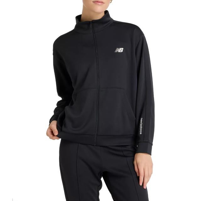 ニューバランス NEW BALANCE Knit Track Jacket ニットトラックジャケット レディース ブラック 黒 スポーツ フィットネス フルジップ ジャケット AWJ51505-BK