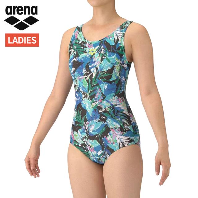 アリーナ arena フィットネスワンピース(Uバック 差し込みパッド) レディース ブラック 黒 水泳 スイム フィットネス 水着 ワンピース AS5FWF20L-BKYL