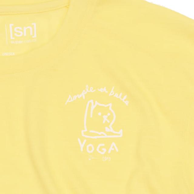 スーパーナチュラル sn super.natural エスエヌ tomu×[sn] ヨガ プリント ショートスリーブ Tシャツ ユニセックス 春 夏 イエロー 黄色 スポーツ トレーニング 半袖 Tシャツ SNUJ10092-220_1