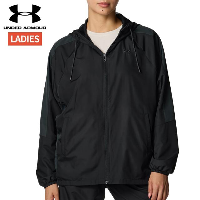 アンダーアーマー UNDER ARMOUR UAメッシュ ライナー ウーブン フーディー レディース ブラック 黒 スポーツ フィットネス パーカー ジャケット 6007719-001