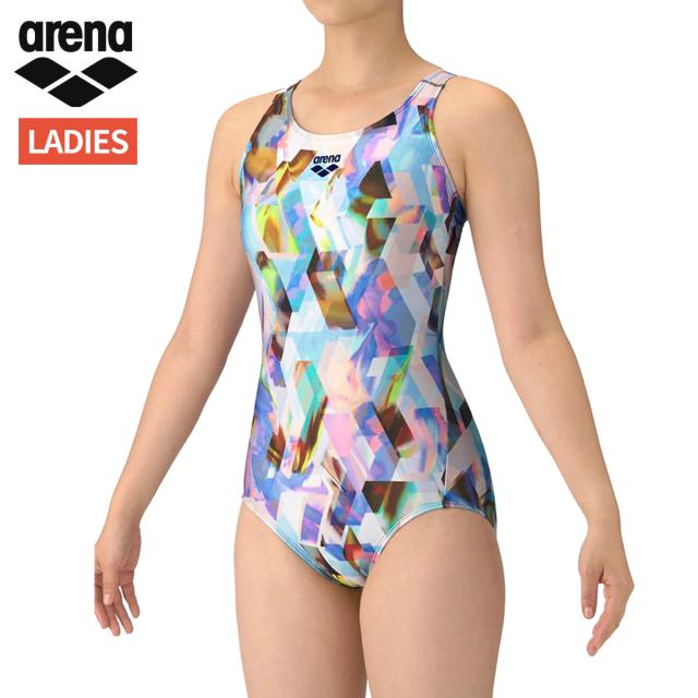 アリーナ arena フィットネスワンピース(Yバック 差し込みパッド) レディース ブルー 青 水泳 スイム フィットネス 水着 ワンピース AS5FWF22L-BLNV