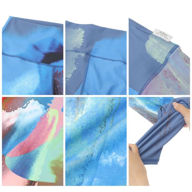 ジュリエ Julier kanako Sasaki コラボ ハイウエストレギンス レディース グリーン ブルー ヨガ 水着 UVカット 水陸両用 吸汗速乾 ホットヨガ対応 スポーツ フィットネス タイツ B1953JUP006