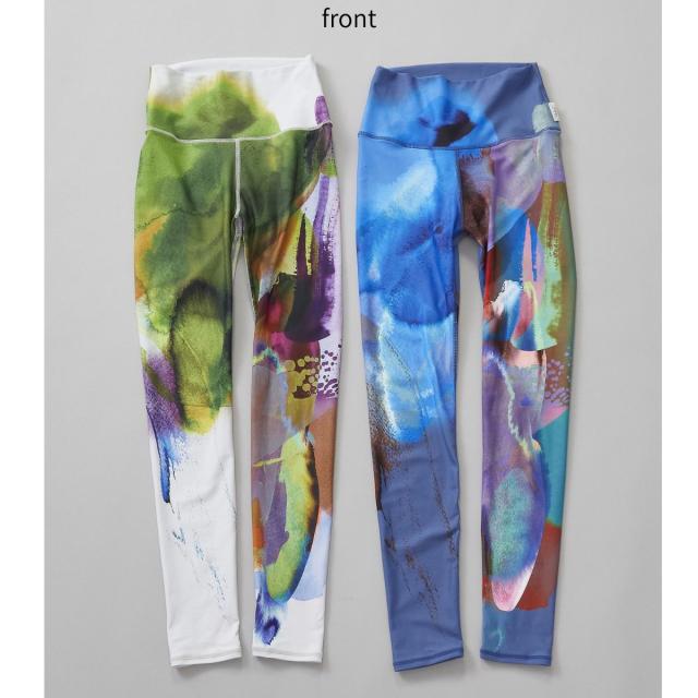 ジュリエ Julier kanako Sasaki コラボ ハイウエストレギンス レディース グリーン ブルー ヨガ 水着 UVカット 水陸両用 吸汗速乾 ホットヨガ対応 スポーツ フィットネス タイツ B1953JUP006