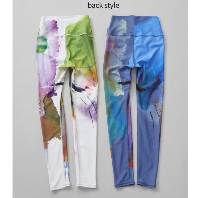 ジュリエ Julier kanako Sasaki コラボ ハイウエストレギンス レディース グリーン ブルー ヨガ 水着 UVカット 水陸両用 吸汗速乾 ホットヨガ対応 スポーツ フィットネス タイツ B1953JUP006