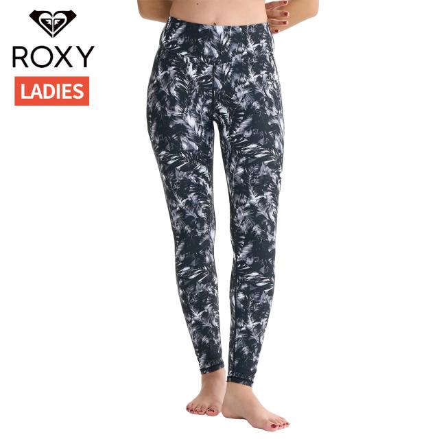 ロキシー ROXY HAVE A GREAT DAY LEGGINGS ハブ ア グレート デイ レギンス レディース オールシーズン 水陸両用 速乾 UVカット ブラック 黒 スポーツ フィットネス ロング タイツ RPT254520-BLK