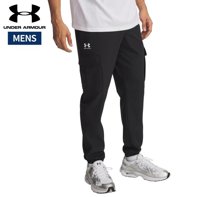 アンダーアーマー UNDER ARMOUR UAバイブウーブン カーゴパンツ メンズ ブラック 黒 スポーツ トレーニング ロング パンツ 1386558-001