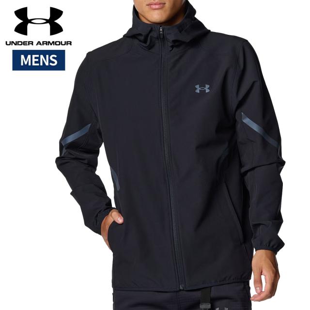 アンダーアーマー UNDER ARMOUR UAブラッシュドウーブン リフレクト ジャケット メンズ 秋 冬 ブラック 黒 スポーツ トレーニング パーカー ジャケット 6007741-001