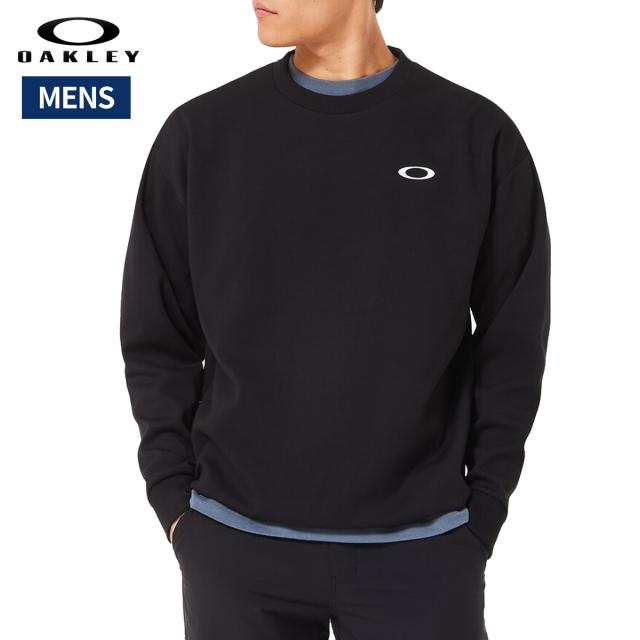 オークリー OAKLEY US規格 Foundational Fleece L/S Crew 4.0 ファウンデイショナル フリース 長袖 クルー 4.0 メンズ 秋 冬 ブラック 黒 スポーツ トレーニング スウェット トレーナー FOA408247-02E