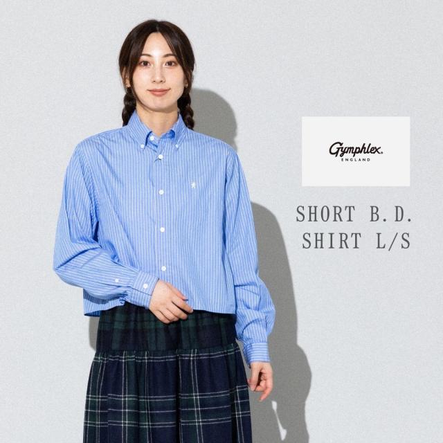 ジムフレックス GYMPHLEX コットンポプリン ショートボタンダウンシャツ レディース 春 夏 秋 冬 オールシーズン カジュアル シャツ カジュアル 長袖 シャツ GY-B0203