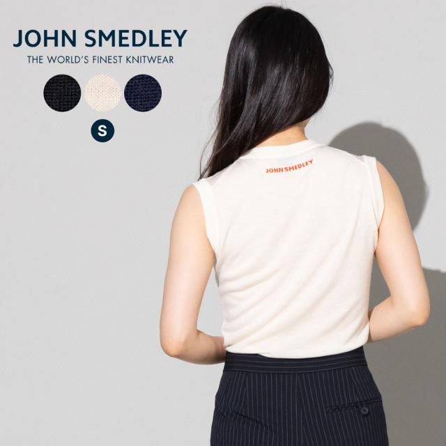 【正規取扱い販売店】ジョンスメドレー JOHN SMEDLEY JSロゴインターシャ ノースリーブニットトップ レディース 30G 30ゲージ メリノウール ウール SLEEVELESS WOOL KNIT TOP カジュアル ゴルフ ゴルフウェア 袖なし きれいめ おしゃれ 天然素材 A4826