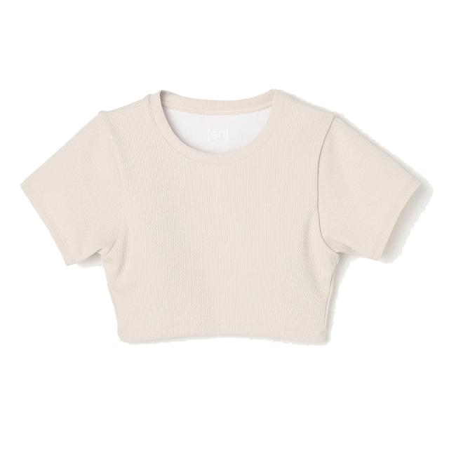 スーパーナチュラル sn super.natural エスエヌ ワッフル ショートスリーブ ブラトップ レディース グレー 灰色 スポーツ フィットネス 半袖 カップ付き SNWJ10236-249 スーパーナチュラル sn super.natural エスエヌ ワッフル ショート