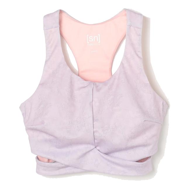 スーパーナチュラル sn super.natural エスエヌ フロント クロス プリント ブラトップ レディース ピンク 桃色 スポーツ フィットネス スポーツブラ スポブラ SNWJ10240-J032 スーパーナチュラル sn super.natural エスエヌ フロント クロス