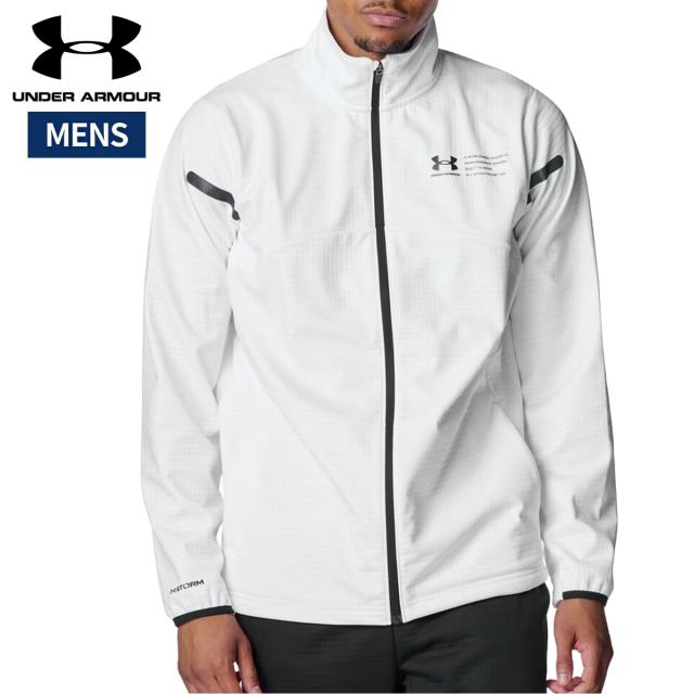 アンダーアーマー UNDER ARMOUR UAウインターニット 3レイヤー ジャケット メンズ 秋 冬 ホワイト 白 スポーツ トレーニング フルジップ ジャケット 6007394-100