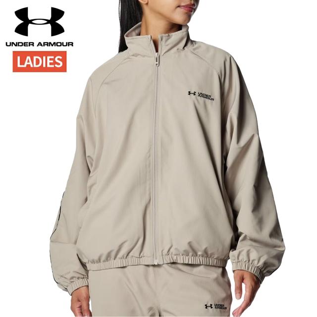 アンダーアーマー UNDER ARMOUR UAトリコット ライナー ウーブン フーディー レディース 秋 冬 ベージュ スポーツ フィットネス パーカー ジャケット 6007721-203