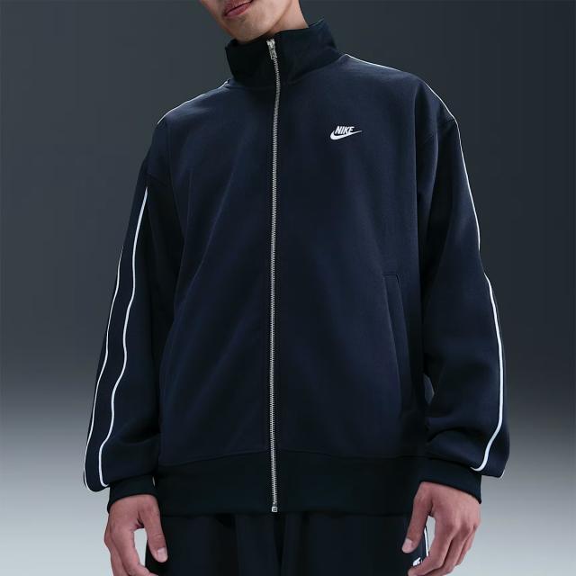 ナイキ NIKE スポーツウェア クラブ オーバーサイズド ニット トラックスーツ ジャケット メンズ ネイビー 紺 スポーツ トレーニング フルジップ ジャケット HV1418-451 ナイキ NIKE スポーツウェア クラブ オーバーサイズド ニット トラック
