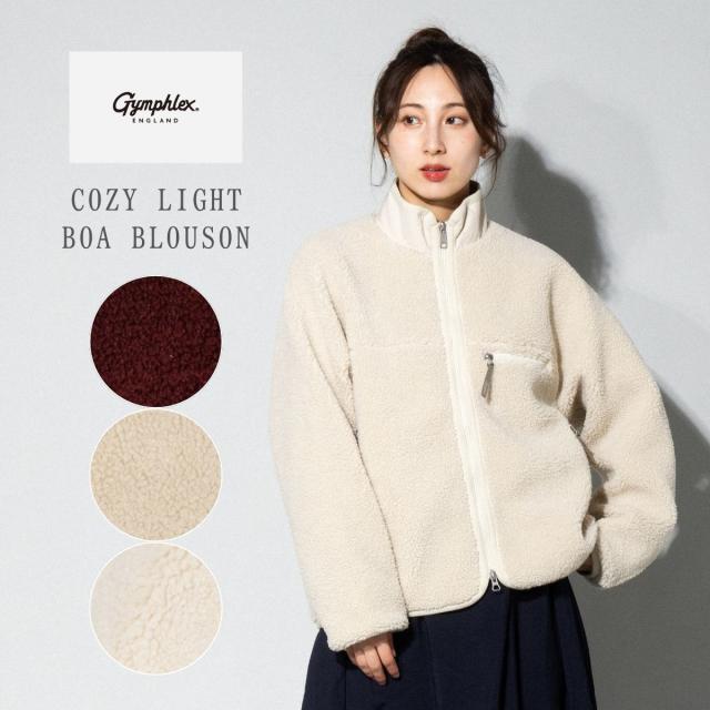 ジムフレックス GYMPHLEX ボアブルゾン レディース 秋 冬 アウター レッド 赤 ホワイト ベージュ カジュアル 防寒 ウェア 保温 レトロ スタンドカラー 防風 軽量 GY-A0249