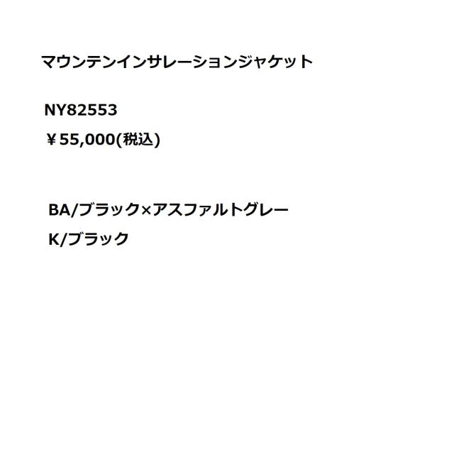 ザ・ノース・フェイス THE NORTH FACE マウンテンインサレーションジャケット MT INSULATION JACKET アウター アウトドア タウンユース 撥水 防寒 軽量 カジュアル ウェア アウター NY82553_10
