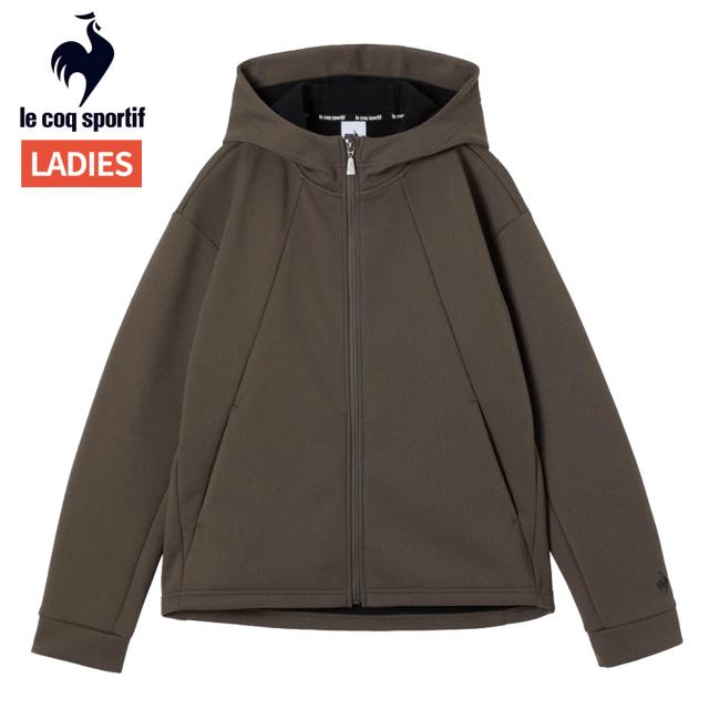 ルコック le coq sportif 防風ストレッチワッフルボンディングアウター レディース 秋 冬 ブラウン 茶色 スポーツ フィットネス パーカー ジャケット LT5FWB60L-BW00