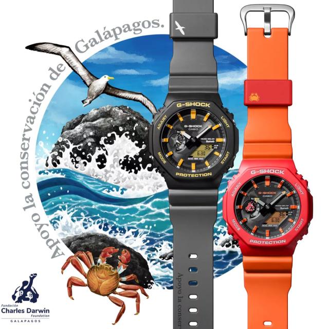 カシオ CASIO GA-B2100 ガラパゴス メンズ レディース ユニセックス 腕時計 アナログ デジタル スポーツ カジュアル 普段使いチャールズ・ダーウィン財団 コラボ ガラパゴスアホウドリ ガラパゴスベニイワガニ 防水 耐衝撃 スマホ連携 ソーラー充電 GA-B2100DF_1