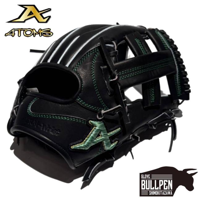 アトムズ ATOMS 専用グラブ袋付き 限定 硬式用グラブ 内野手用 一般 28.3cm 102型 ブラック グリーンラベル 2026SS 野球 硬式 グローブ 高校野球 大学 社会人 ベースボールマリオ AKG-NE102B