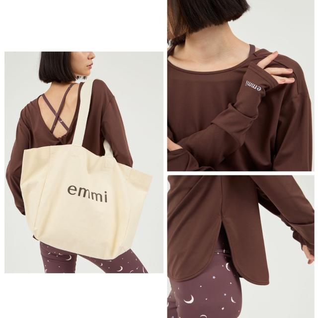emmi トートバッグ・レギンス・ブラトップセット エミ emmi ONLINE限定 Happy Active set ブラトップ レギンス ロング袖