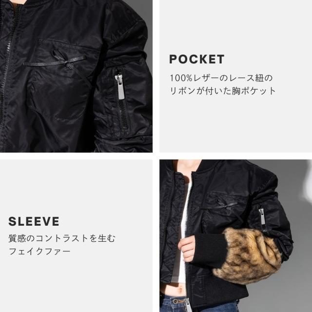ジャッキー JAKKE JENKI BOMBER JACKET ジャッキーボンバージャケット レディース 秋 冬 クロップド丈 裏地あり ポケット ギャザースリーブ 1262531-JENKI_4