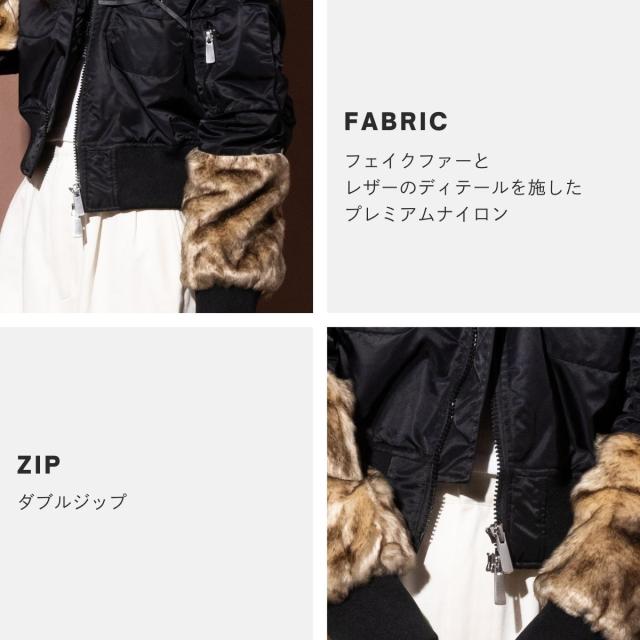 ジャッキー JAKKE JENKI BOMBER JACKET ジャッキーボンバージャケット レディース 秋 冬 クロップド丈 裏地あり ポケット ギャザースリーブ 1262531-JENKI_5