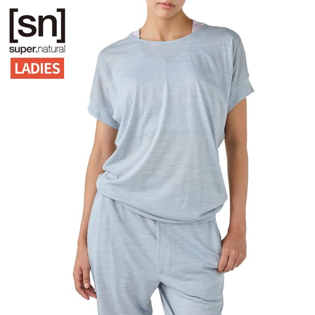 スーパーナチュラル sn super.natural エスエヌ フロー ルーズ Tシャツ レディース 春 夏 グレー 灰色 スポーツ フィットネス 半袖 Tシャツ SNWJ10233-160