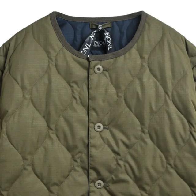 タイオン TAION MILITARY CREW NECK DOWN CARDIGAN ミリタリー オーバーカーディガン メンズ レディース ユニセックス 秋 冬 カジュアル ウェア アウター 防寒 保温 TAION-104PML-1_5
