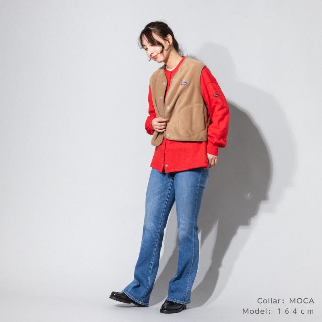 ティージー Tieasy Anti Piling Fleece Vest アンチピリングフリースベスト レディース 秋 冬 スナップボタン 日本製 カジュアル ポケット ロゴ シンプル レイヤード 長持ち te0-33_11
