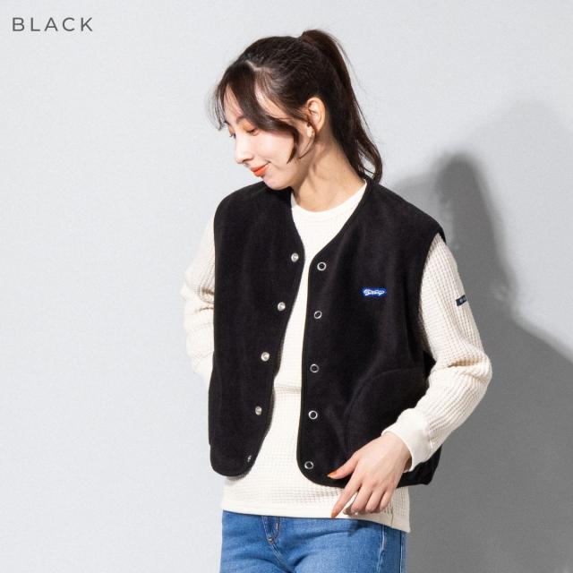 ティージー Tieasy Anti Piling Fleece Vest アンチピリングフリースベスト レディース 秋 冬 スナップボタン 日本製 カジュアル ポケット ロゴ シンプル レイヤード 長持ち te0-33_2