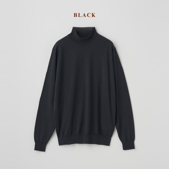 【正規取扱い販売店】ジョンスメドレー JOHN SMEDLEY シングルモックネック長袖ニットプルオーバー 30G メンズ レディース メリノウール ハイゲージ 30ゲージ モダンフィット 無地 上品 シンプル A4802