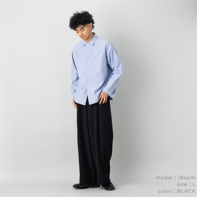 ジムフレックス GYMPHLEX タック ワイドイージーパンツ メンズ ワイドパンツ ストレートレッグ ボトムス ロゴ刺繍 ゆったり きれいめ おしゃれ ベーシック ジップフライ GY-E0303_16
