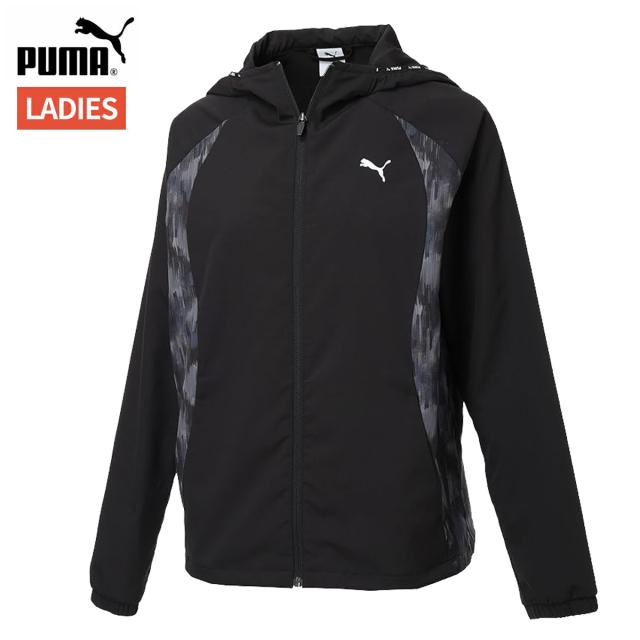 プーマ PUMA クロス AOP ジャケット レディース ブラック 黒 スポーツ フィットネス パーカー ジャケット 528892-01