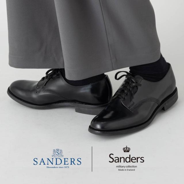 サンダース SANDERS 2246B MILITARY OFFICER SHOE ミリタリーオフィサーシューズ 革靴 レザーシューズ 外羽根 ビジネスシューズ プレーントゥ ラバーソール 2246B
