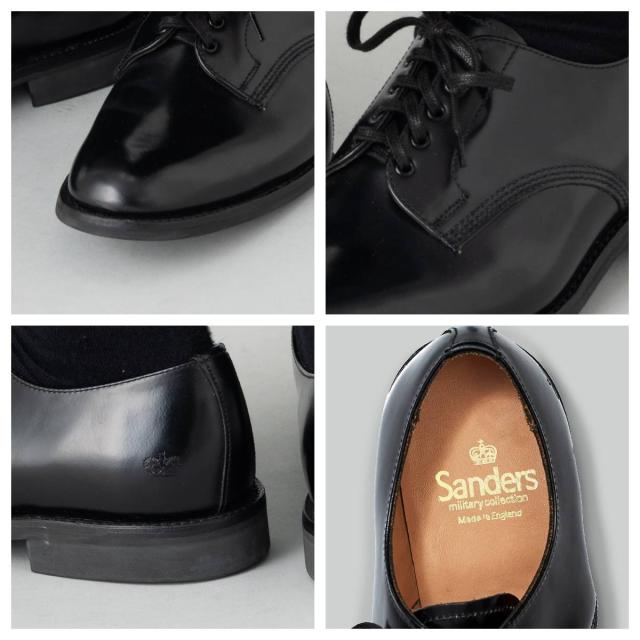 サンダース SANDERS 2246B MILITARY OFFICER SHOE ミリタリーオフィサーシューズ 革靴 レザーシューズ 外羽根 ビジネスシューズ プレーントゥ ラバーソール 2246B_3