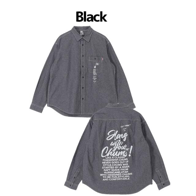 チャムス CHUMS 守矢努 Chambray L/S Shirt 守矢努 シャンブレー ロングスリーブシャツ メンズ カジュアル アウトドア  トップス 長袖シャツ ボタンシャツ フラップポケットシャツ オーバーサイズ CH02-1276_1