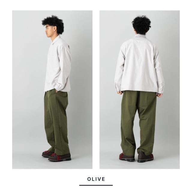 オーシバル オーチバル ORCIVAL Cotton Nylon Twill Wide Easy Pants コットンナイロンツイル ワイドイージーパンツ メンズ 股上深め ポケット 2タック ドローコード ゴムウエスト OR-E0282_6