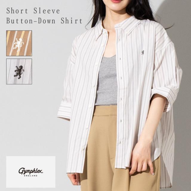 ジムフレックス GYMPHLEX 半袖ボタンダウンシャツ レディース 春 夏 シャツ カジュアル 半袖 シャツ GY-B0458