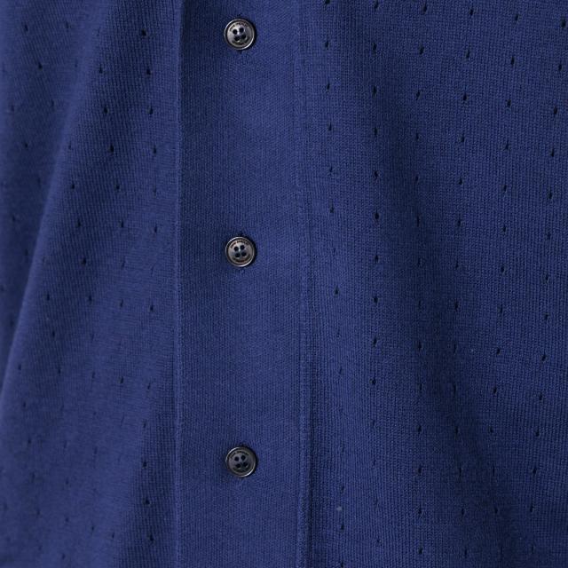 【正規取扱い販売店】ジョンスメドレー JOHN SMEDLEY コットン アイレット柄ニットポロカーディガン 24G メンズ 半袖 綿 上品 シンプル シーアイランドコットン やや厚め 落ち感 軽い 羽織り ROWARTH