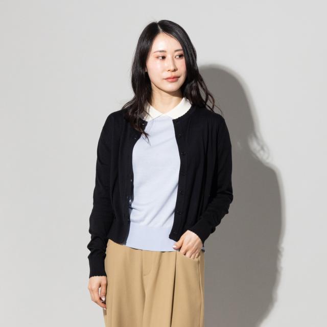 【正規取扱い販売店】ジョンスメドレー JOHN SMEDLEY コットンスカラップ長袖ニットカーディガン 30G レディース 綿 無地 上品 きれいめ シンプル シーアイランドコットン S4834_14