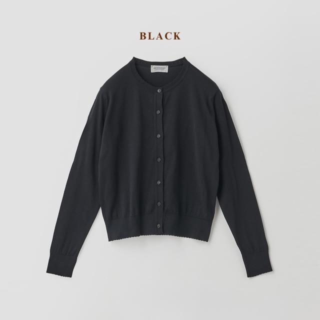 【正規取扱い販売店】ジョンスメドレー JOHN SMEDLEY コットンスカラップ長袖ニットカーディガン 30G レディース 綿 無地 上品 きれいめ シンプル シーアイランドコットン S4834_3